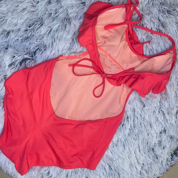 VS Ruffle Coral One Piece Swimsuit - Picture 2 of 5